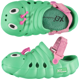 XQ Footwear - Tuinklompen -  Rups - Groen - Roze 