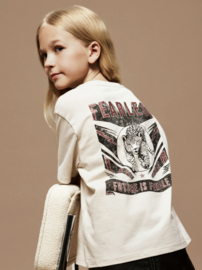 Name It - T-shirt - NKFBeoa - Backprint - Fearless - Pumice Stone