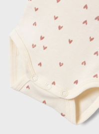 Name It - Rompers - Buttercream - Hartjes - 2 stuks