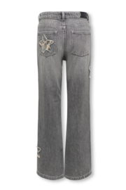 Only - Broek - KOGJUICY - Panterprint - Medium Grey Denim