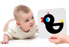 Banana - Panda - Hoog - Contrast - Zwart - Wit - Babykaarten - 0m+ 3m+