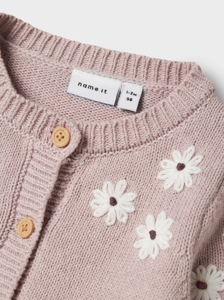 Name It - Vest - Knit - Laisy - Bloemetjes - Burnished Lilac
