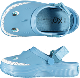 XQ Footwear - Tuinklompen -  Haai - Blauw - Wit