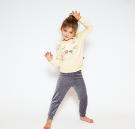 Charlie - Choe - Meisjes - Pyjama - Homewear - Set - Off - White - Velours
