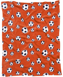 Playshoes - Fleece - Deken - Voetbal - Oranje - 75 x 100 cm