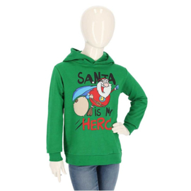 Apollo - Kids - Kerst - Hoodie - Santa - Hero - Groen