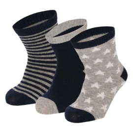 Apollo - Sokken - Grijs - Blauw - Unisex - Set - Van - 3 paar