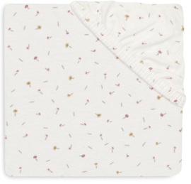 Jollein hoeslaken ledikant - Pretty Picnic - Flower Drops - 60x120 cm