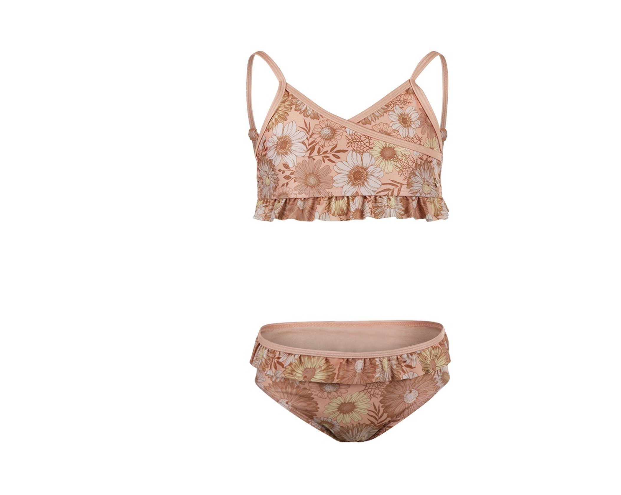 Koko Noko - Meisjes - Bikini - Perzikroze - Roestbruin - Bloem