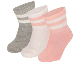 Apollo - Sokken - Baby - 3-pack - Roze - Grijs - Wit