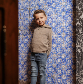 Koko Noko - Trui - Sweater -  Taupe - Maat 134