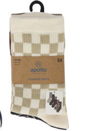 Apollo - Sokken - Smiley's - Beige - 5-pack