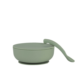 Bowl - Met - Deksel - En - Lepel - Sage