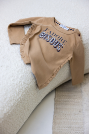 Dirkje - T-shirt - Lange - Mouw - Beige - J-adore - Bisous