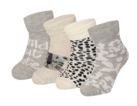 Apollo - Baby - Sokjes - Grijs - Maat 74/86 - 6/12 maanden - 4 stuks