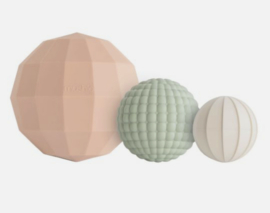 Mushie - Sensorische - Ballen - Blush - 3 stuks