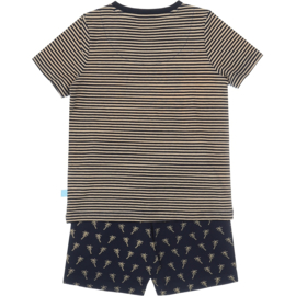 Charlie Choe - Jongens - Pyjama - Shortama - Blauw - Beige - Palmbomen