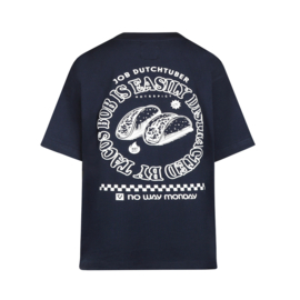 No Way Monday x Job Dutchtuber - T-shirt - Backprint - Dress Blues