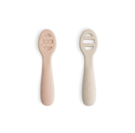 Mushie - Voedingslepels - Baby - 2 Stuks - Blush / Shifting Sand