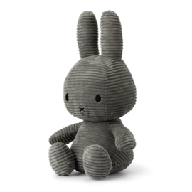 Nijntje - Miffy - Knuffel - Sitting - Corduroy - Grey - 23 cm