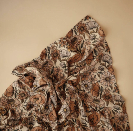 Mushie - Inbakerdoek - Mousseline - Retro Flowers - 120x120 cm