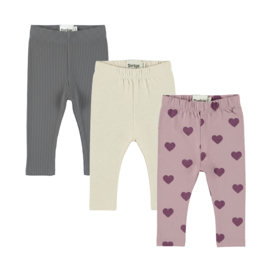 Dirkje - Leggings - 3-pack - Hartjes - Iron Gate