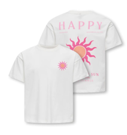 Only Girls - T-shirt - Kogsoli - Zonnetje - Cloud Dancer - Roze