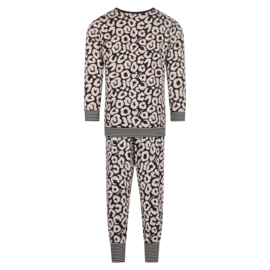 Charlie Choe -  Meisjes -  Pyjama - Lounge -  Set -  Zwart -  Roze - Panter