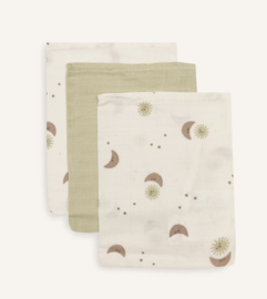 Jollein - Hydrofiele washandjes - 15x20cm - Over the Moon - 3 stuks