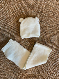 Sarlini - Knit - Baby - Kindermuts + Sjaal - Offwhite - Oortjes