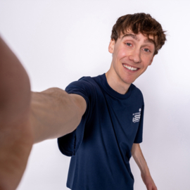 No Way Monday x Job Dutchtuber - T-shirt - Backprint - Dress Blues