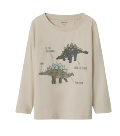Name It - T-shirt - Longsleeve - Dino - Sand