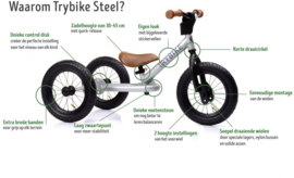 Trybike - Steel - 2 - In - 1 - Loopfiets - Driewieler - Vintage - Green