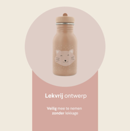 Trixie - Drinkfles - Mrs. Cat - Kat - Poes - RVS waterfles - Lekvrij - 350ml - Roze