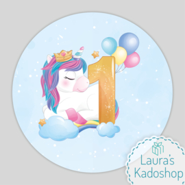 Pringles Top-stickers - Unicorn [blauw] (8 per vel)