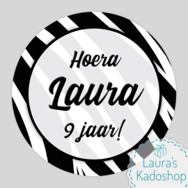 Sticker Zebraprint wit (12 per vel)