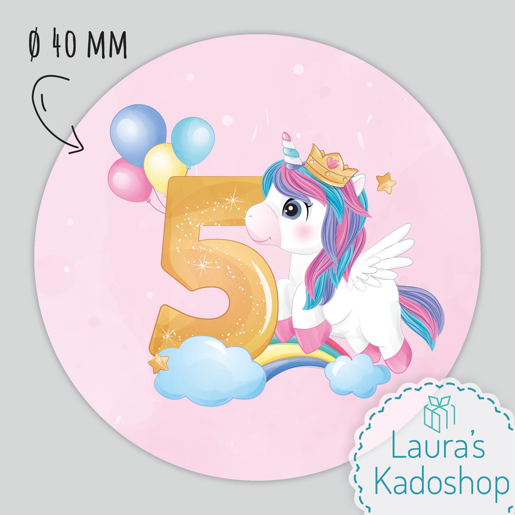 Sticker Unicorn #5 (24 per vel)