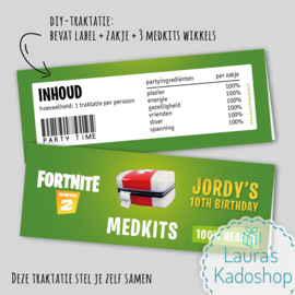 Label + zakje + wikkels - Medkits (Fortnite)