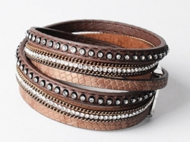 wikkelarmband leder | bruin