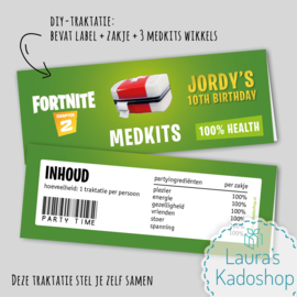 Label + zakje + wikkels - Medkits (Fortnite)