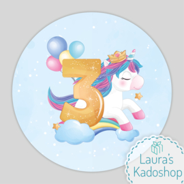 Pringles Top-stickers - Unicorn [blauw] (8 per vel)