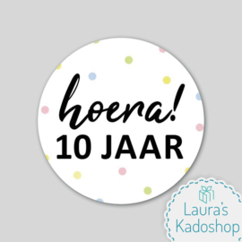 Sticker - Hoera! 10 jaar (2x)