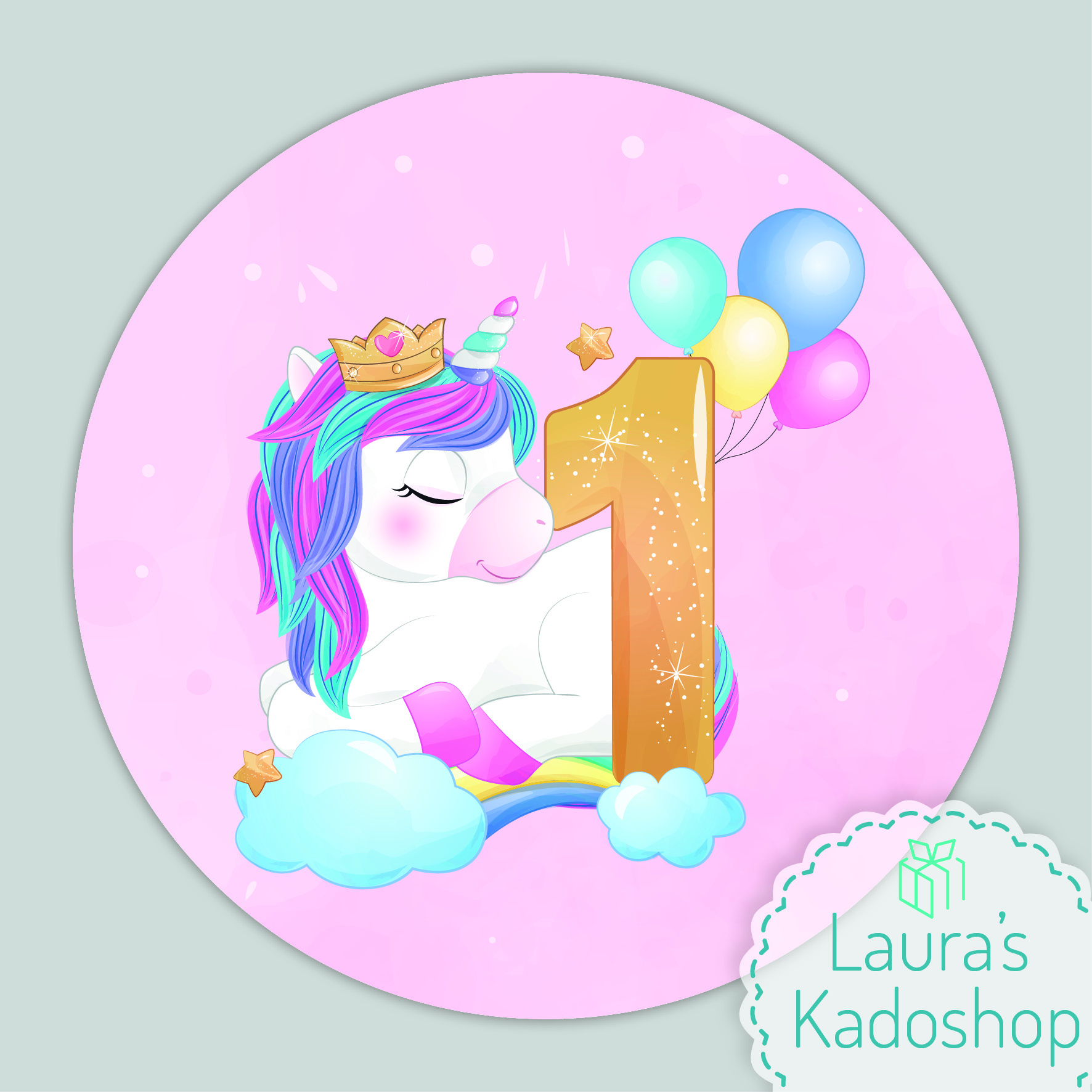 Pringles Top-stickers - Unicorn [roze] (8 per vel)