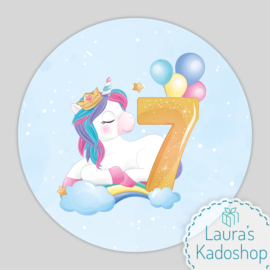 Pringles Top-stickers - Unicorn [blauw] (8 per vel)