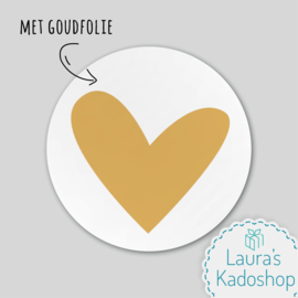 Sticker - wit met goud hartje