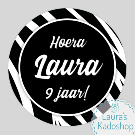 Sticker Zebraprint zwart (12 per vel)