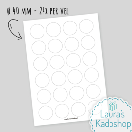 Sticker Ø 40 mm - EIGEN BESTAND (24 per vel)