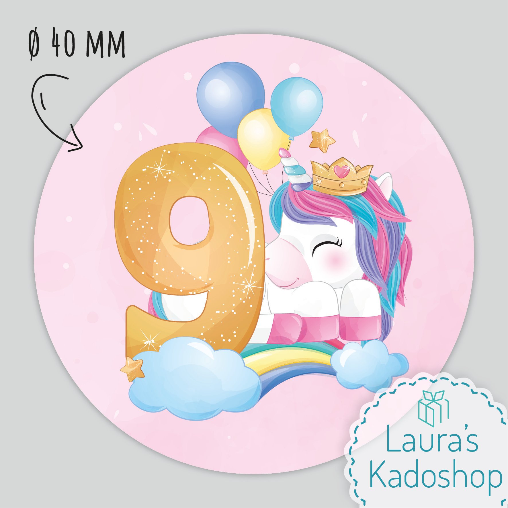 Sticker Unicorn #9 (24 per vel)