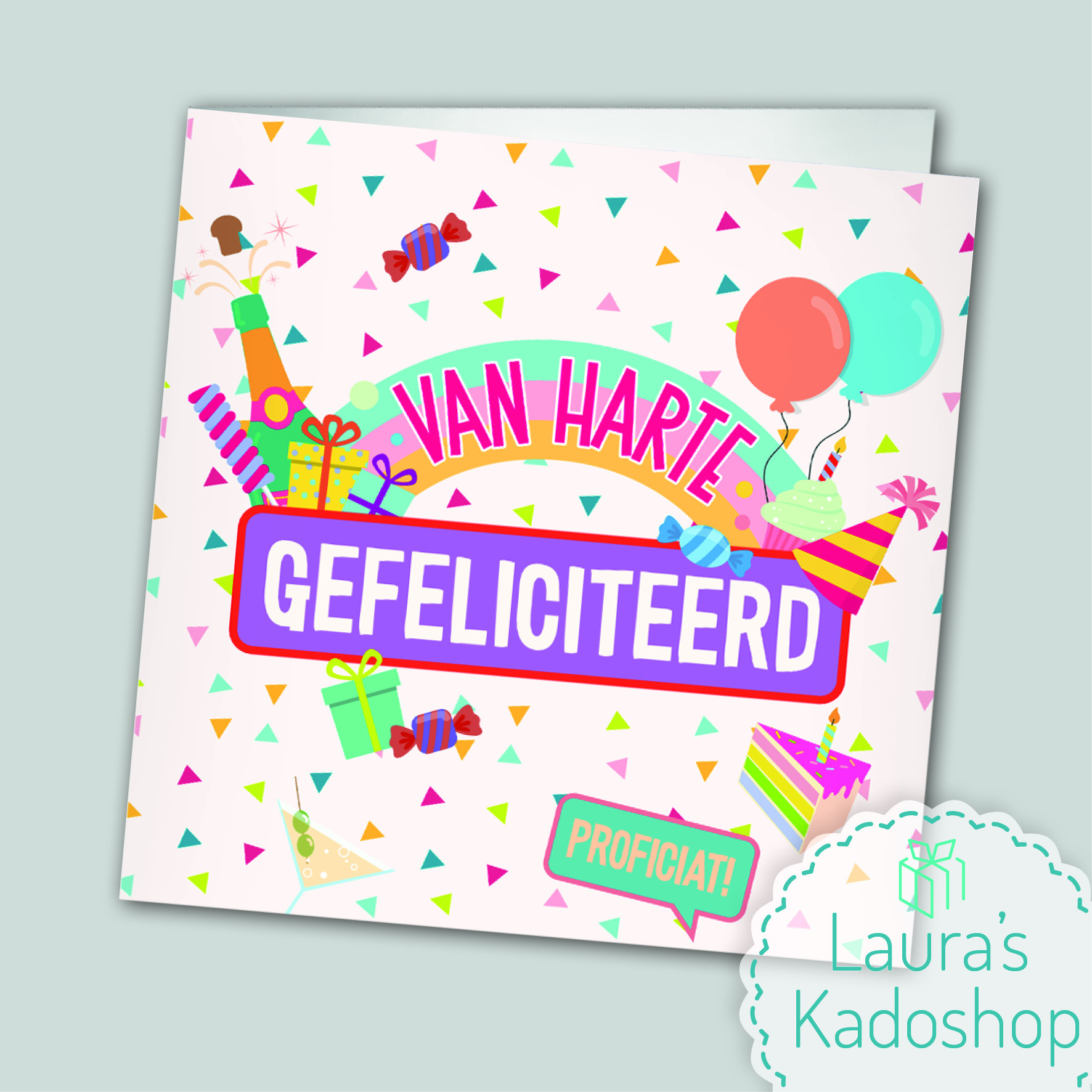 Wenskaart XL - Gefeliciteerd