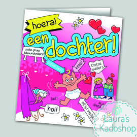 Wenskaart Cartoon - Dochter